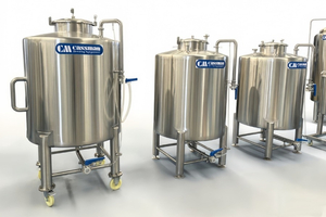 Мобильный пивной танк на колёсах 100–1000 л | SUS304, CIP, блокировочные колёса — для пивоварен и мероприятий