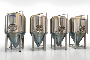 ЦКТ 2000 л (20 гл) | Конический ферментёр с двойной рубашкой гликолевого охлаждения, CE-PED